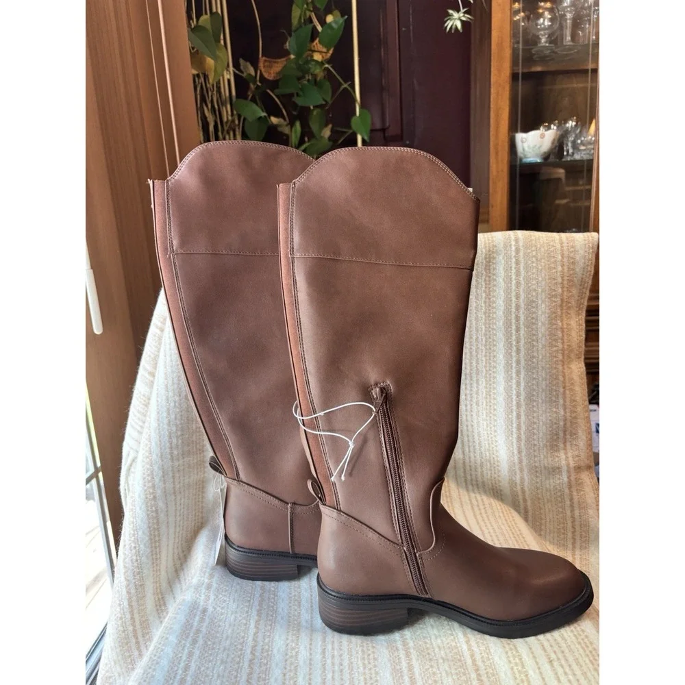 Women's Boots, Knee High, Brown, Size 5 1/2, Wide Calf [X]